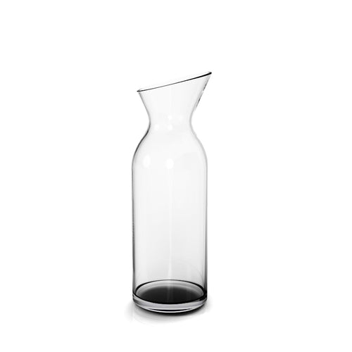 Carafe, .8 liter (27 oz.), 3-3/5'' dia. x 10-7/10''H, angled top, soda lime glass, Gold Stock Tier