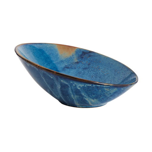 Starlit Pho Bowl, 14'' dia., round, slanted,  vitrified porcelain, blue
