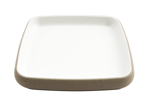 Cheforward Hatch Plate, 6.5''L x 6.5''W x 1''H, square, touch of honey interior/sandstone