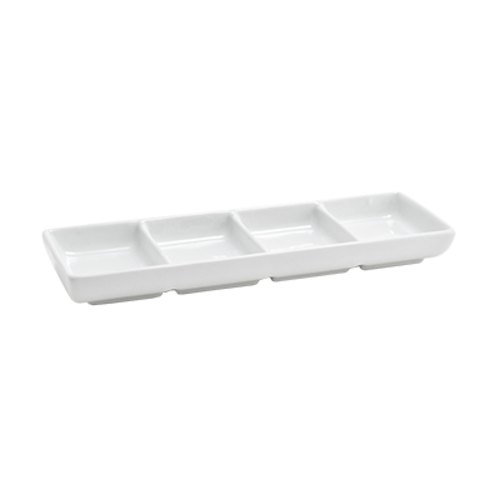 Dish 4 compartments 1 oz. per bowl 8'' x 2-1/4'' x 3/4''