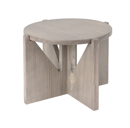 Aspen Riser, 8'' x 8'' x 5''H, round, gray-washed pine wood, knockdown