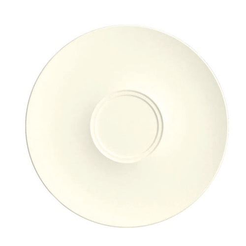 Saucer, 8-5/16'' dia., round, dual well, with rim, porcelain, bone white, Purity by Bauscher