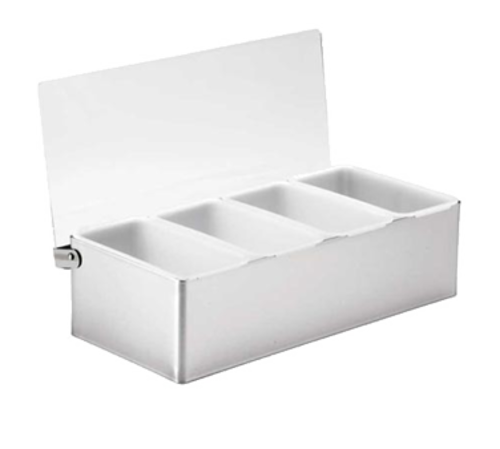 4-Compartment Condiment Holder, Plastic,  Open Bottom, 12x5.875x6.625