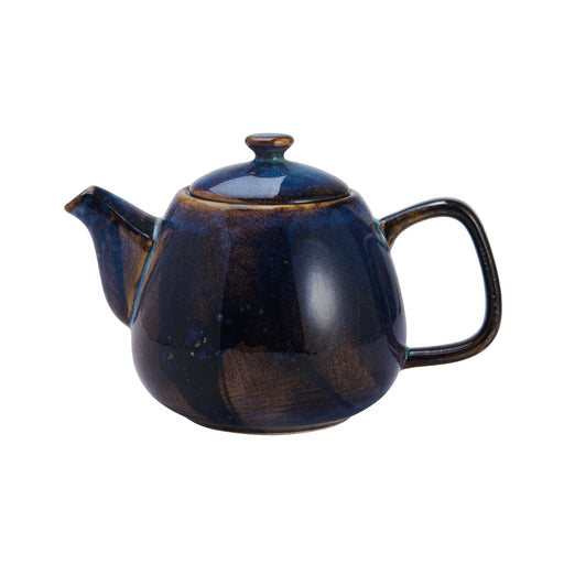 Starlit Teapot, 29.7 oz., round, with lid & handle, vitrified porcelain, blue