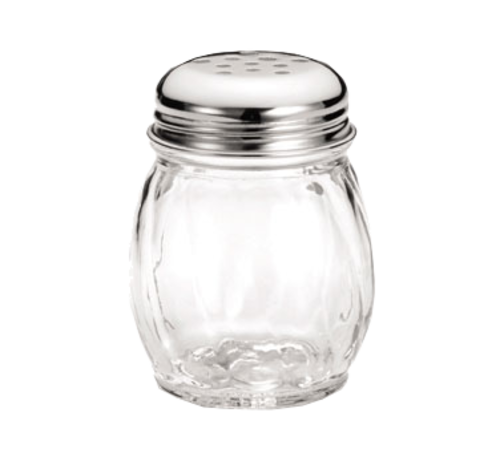 6 oz Swirl Glass Shaker, perforated Stainless Steel Top