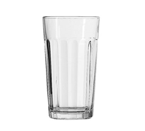 Beverage Glass, 12 oz., 3-1/8'' dia., 5-3/8''H, rim-tempered, paneled pattern, glass, clear, Ribware
