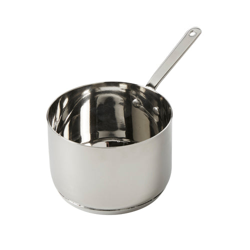 Mini Induction Pot, 12 oz., 3-1/2'' dia. x 2-1/2''H, round, 6-1/4'' O.A.L. with handle, stainless steel