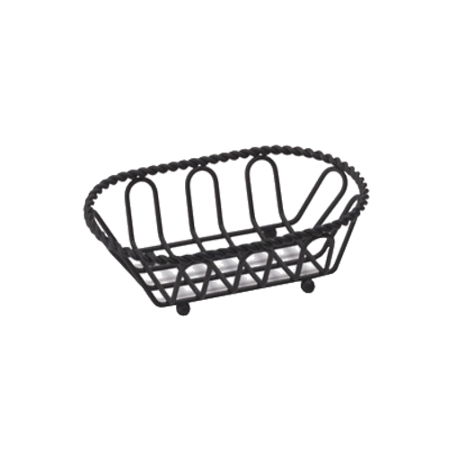 Oblong Braided Rim Metal Wire Basket