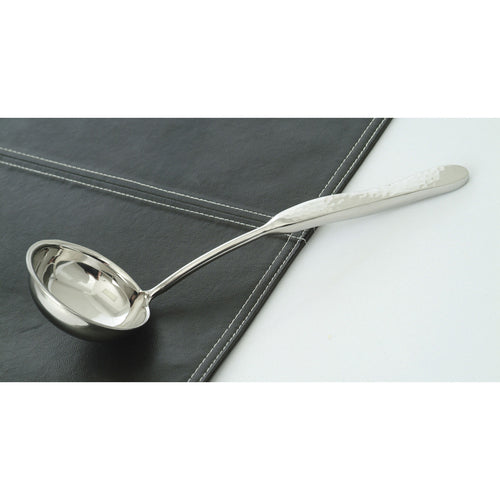 Stainless Steel Solid Soup Ladle with Pounded Finish