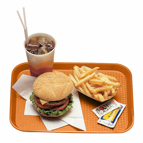 Fast Food Tray, 11-7/8'' x 16-1/8'', rectangular orange, NSF