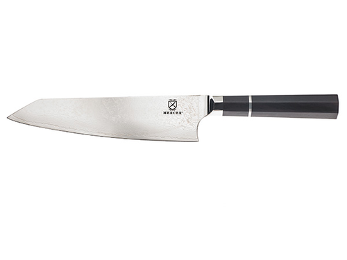 Chef's Knife, 8'', ebony wood handle, super steel damascus blade, HRC 62, full tang
