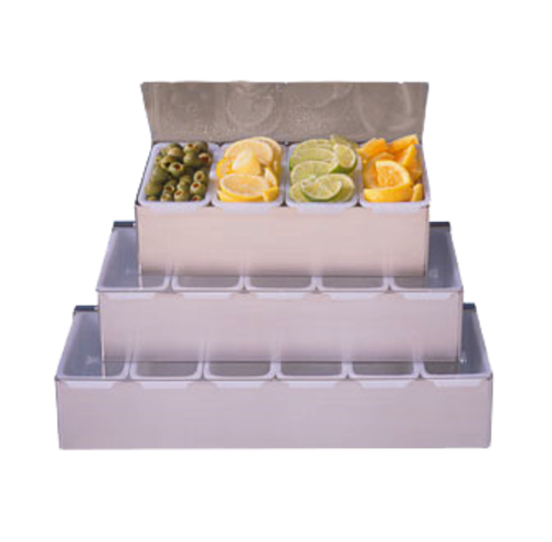 CONDIMENT HOLDER, STAINLESS STEEL, 4-COMPARTMENT