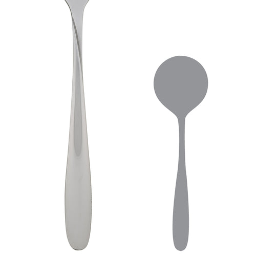 Bouillon Soup Spoon, 7-5/8''L, 18/0 stainless steel, Varick Flatware, Moon