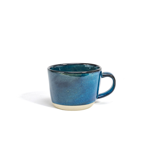 Artefact Cup, 3oz., 2-1/2'' x 3-1/2'' x 2'', with handle, porcelain, indigo