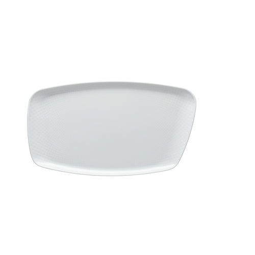 Platter, 15'' x 9-1/2'', rectangular/freeform, relief on front & back,Rosenthal, Junto, white