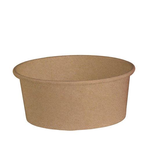 Buckaty To Go Container, 24oz., 5.7'' dia. x 5'' x 2.4''H, round, microwave & freezer safe (base only), grease & liquid resistant, recyclable, Kraft paper, natural
