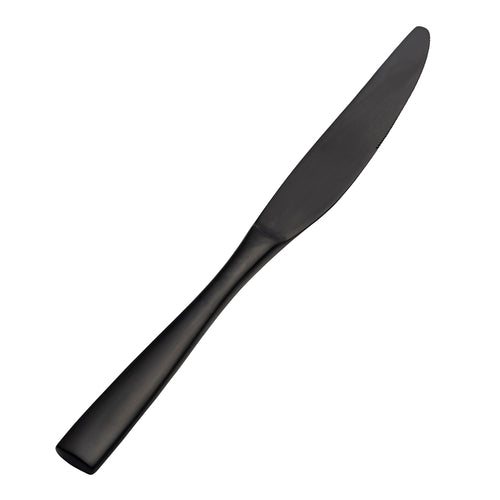 Manhattan Dinner Knife, 9'', solid handle, 13/0 stainless steel, PVD coated, black, matte finish