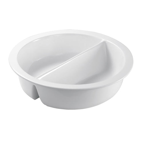 Insert, 3-1/4 qt., for Indux Chafer 5370S554, round, divided, porcelain, WNK, Buffet