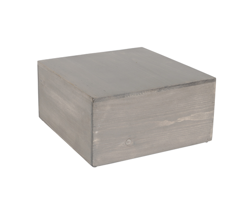 Aspen Riser, 12'' x 12'' x 6''H, square, gray-washed pine wood