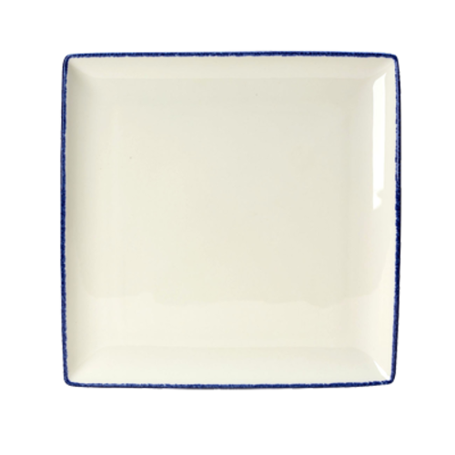 Platter, 10-1/2'', square, vitrified china, Performance, Blue Dapple