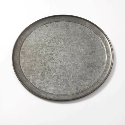 Serving Tray/Pan, 14'' dia. x 3/8''H, round, 6mm thick, galvanized with onyx finish
