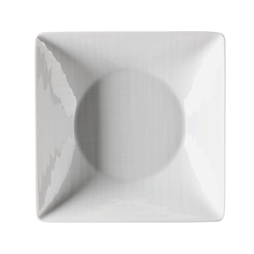 Plate, 24 oz., 8'', square, deep rim, porcelain, Mesh, white