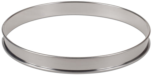 Flan Ring, 9-1/2'' dia. x 1''H, round, rolled edges, stainless steel