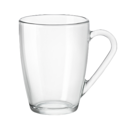 Coffee Mug, 10-3/4 oz. (H 4-1/8''; M 4-1/2''; T 3-3/8'') with handle, Bormioli Rocco, Icon