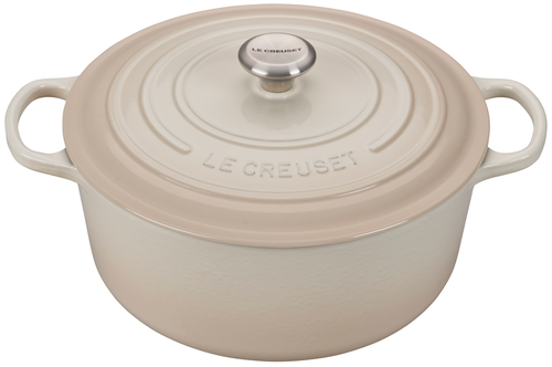 Signature Dutch Oven, round, 9 qt., includes lid with stainless steel knob, oven-safe up to 500F, dishwasher safe, enameled cast iron, Meringue