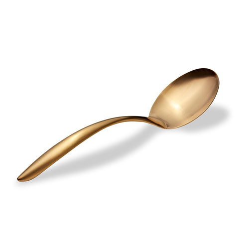 EZ Use Banquet Serving Spoon, 1 oz., 9-3/4'', solid, hollow cool handle, 18/8 stainless steel, PVD coated, gold, matte finish