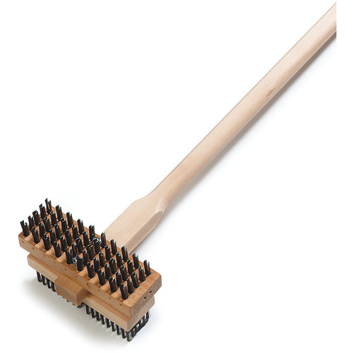Double Broiler King Brush 48''L (Oa) Bolted Dual-sided Heads: 1-5/8'' Carbon Steel Flat Bristles And 1-5/8'' Carbon Steel Wire Bristles